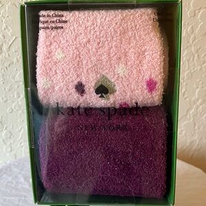 Kate Spade: Pink & Purple Crew “Fuzzy” Socks- set of 2